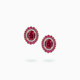 18K White & Rose Gold Rubellite Diamond Earrings