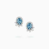 18K White Gold Aquamarine Diamond Earrings