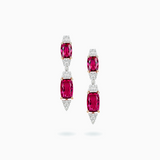 18K White & Rose Gold Rubellite Diamond Earrings