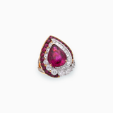 18K White, Rose & Black Gold Rubellite Ring