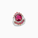 18K White & Rose Gold Rubellite Diamond Ring