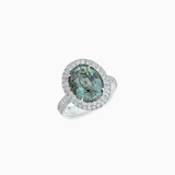 18K White Gold Alexandrite & Diamond Ring