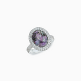 18K White Gold Alexandrite & Diamond Ring