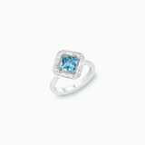 18K White Gold Aquamarine & Diamond Ring