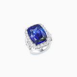 18K White Gold Tanzanite & Diamond Ring