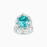18K White Gold Paraiba & Diamond Ring