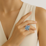 18K White Gold Aquamarine & Diamond Ring