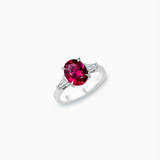 18K White & Rose Gold Rubellite & Diamond Ring