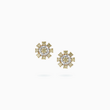 18K White & Yellow Gold Diamond Earrings