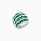 18K White Gold Emerald Diamond Ring