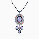 18K Gold Colored Sapphire Lavender Jade Pendant