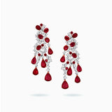 18K White & Rose Gold Ruby & Diamond Earrings