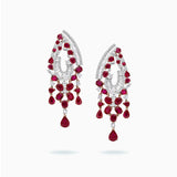 18K White & Rose Gold Ruby & Diamond Earrings