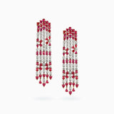 18K White & Rose Gold Ruby & Diamond Earrings