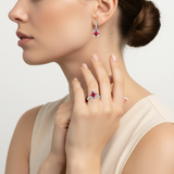 18K White & Rose Gold Ruby & Diamond Ring