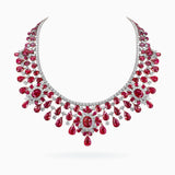 18K White & Rose Gold Ruby & Diamond Necklace