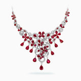 18K White & Rose Gold Ruby & Diamond Necklace