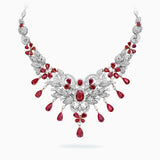 18K White & Rose Gold Ruby & Diamond Necklace