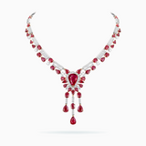 18K White & Rose Gold Ruby & Diamond Necklace