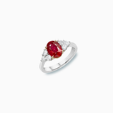 18K White & Rose Gold Ruby Diamond Ring