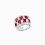 18K White & Rose Gold Ruby Diamond Ring