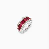 18K White & Rose Gold Ruby Diamond Ring