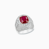 18K White & Rose Gold Ruby & Diamond Ring