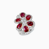 18K White & Rose Gold Ruby Diamond Ring