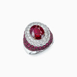 18K White & Rose Gold Ruby & Diamond Ring