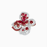18K White & Rose Gold Ruby Diamond Ring