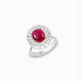 18K White & Rose Gold Ruby Diamond Ring