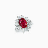 18K White Gold Ruby & Diamond Ring