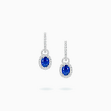 18K White Gold Sapphire Diamond Earrings