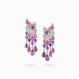 18K White & Rose Gold Fancy Color Sapphire Earrings