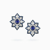 18K White & Black Gold Sapphire & Diamond Earrings