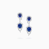 18K White Gold Sapphire & Diamond Earrings