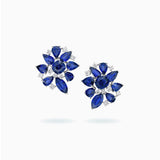 18K White Gold Sapphire & Diamond Earrings