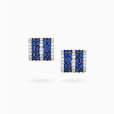 18K White Gold Sapphire & Diamond Earrings