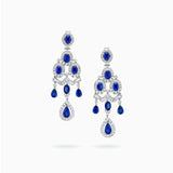 18K White Gold Sapphire & Diamond Earrings