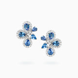 18K White & Black Gold Sapphire & Diamond Earrings