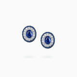 18K White & Black Gold Sapphire Diamond Earrings