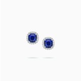 18K White Gold Sapphire & Diamond Earrings