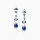 18K White Gold Sapphire & Diamond Earrings