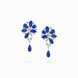 18K White Gold Sapphire & Diamond Earrings