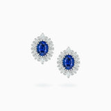 18K White Gold Sapphire & Diamond Earrings