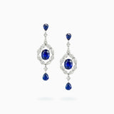 18K White Gold Sapphire & Diamond Earrings