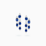 18K White Gold Sapphire & Diamond Earrings