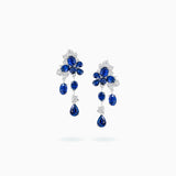 18K White Gold Sapphire & Diamond Earrings