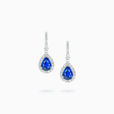 18K White Gold Sapphire Diamond Earrings