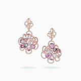 18K White & Rose Gold Fancy Color Sapphire Earrings